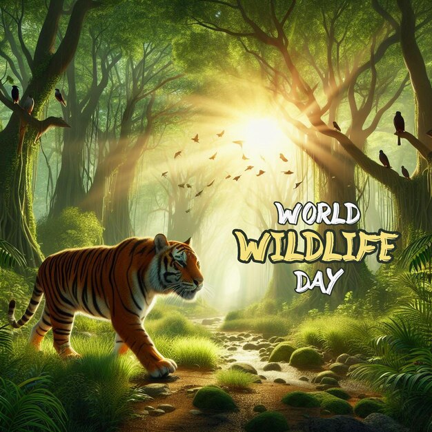 PSD world wildlife day special realistic psd background