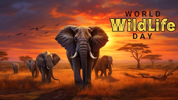 PSD world wildlife day special realistic psd background