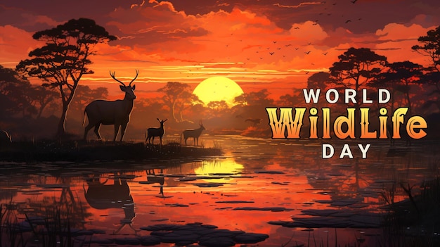 PSD world wildlife day special realistic psd background