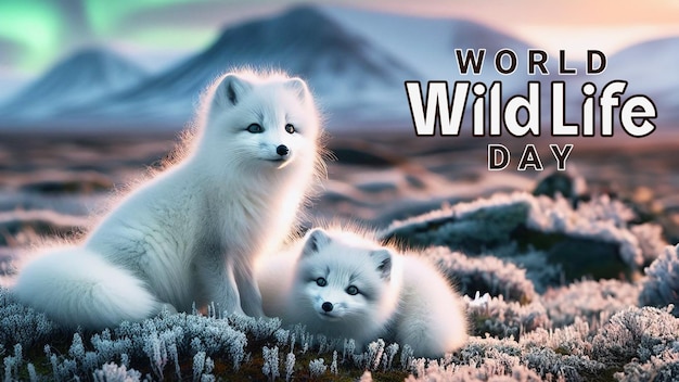 World wildlife day special realistic psd background