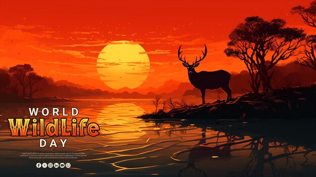 PSD world wildlife day special realistic psd background