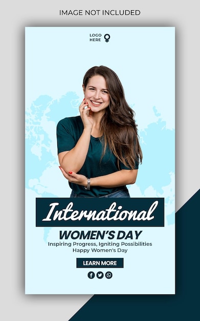 세계 여성의 날 소셜 미디어 인스타그램 스토리 배너 템플릿