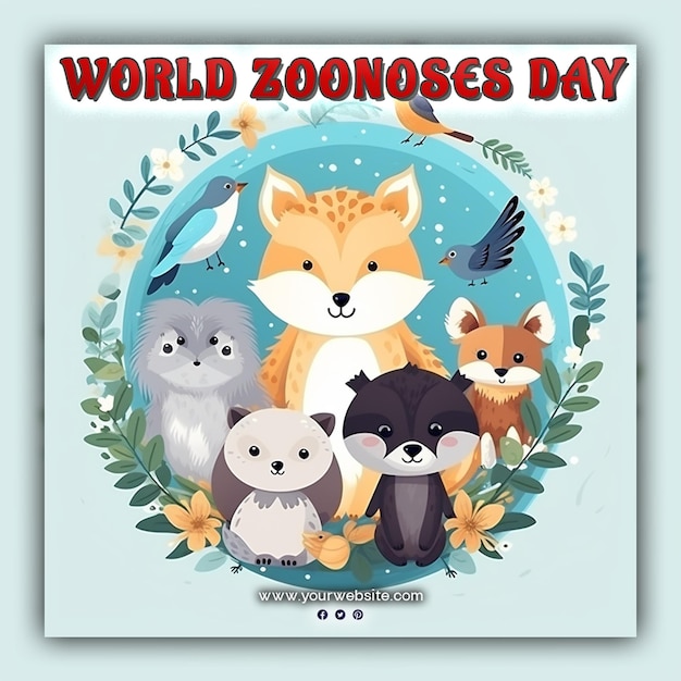 World zoonoses day for social media post