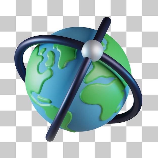 PSD worldwide network 3d icon