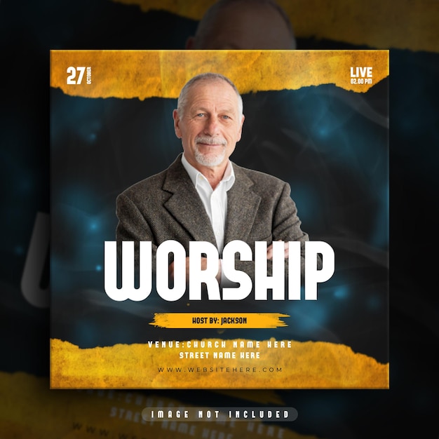 PSD worship conference instagram social media post web banner