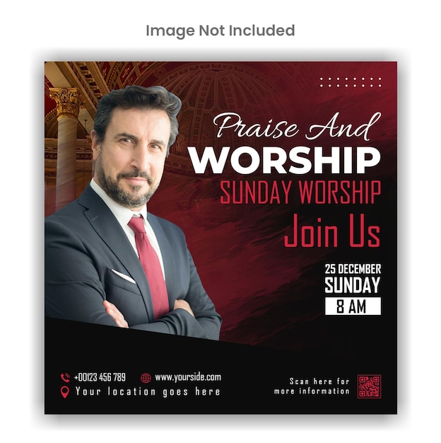 Worship conference social media or instagram post template