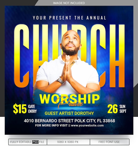 Worship Social Media Post Church Conference Flyer Template Instagram Post Designweb Banner Poster.