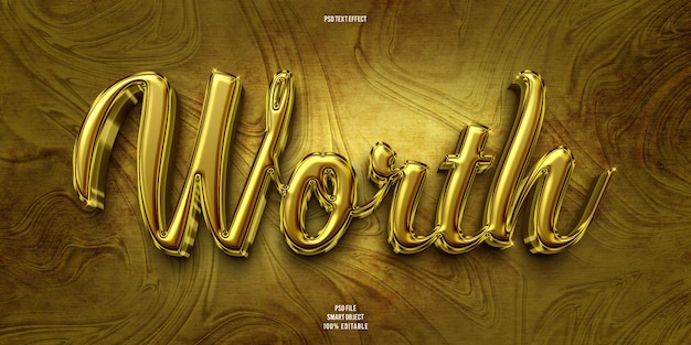 Worth 3d editable text effect