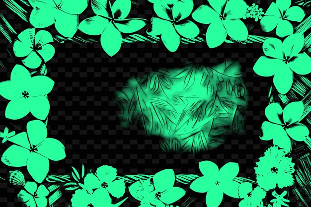 woven straw frame with ginger flowers and seashell decoratio creative vector art designs of nature