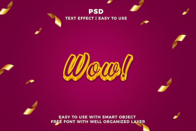 PSD wow 3d editable photoshop text effect style psd with background