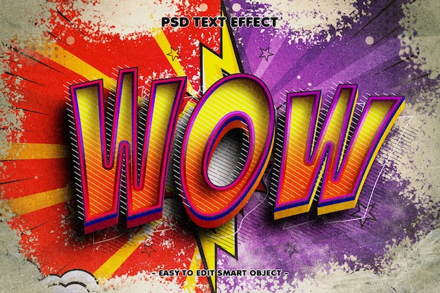 PSD wow comic style editable text effect