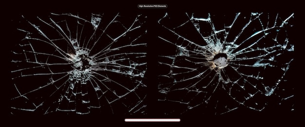 PSD wpływ pękniętego, złamanego ekranu smartfona