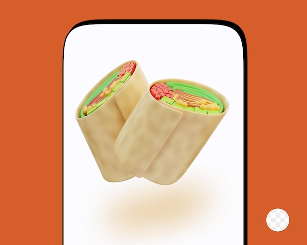 Wrap Fast Food 3d Ilustracja