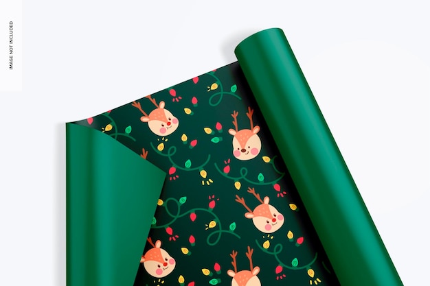 Wrapping paper mockup, close up