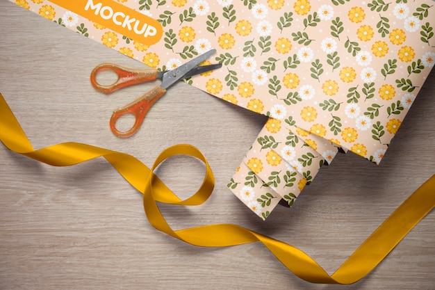 wrapping paper mockup design