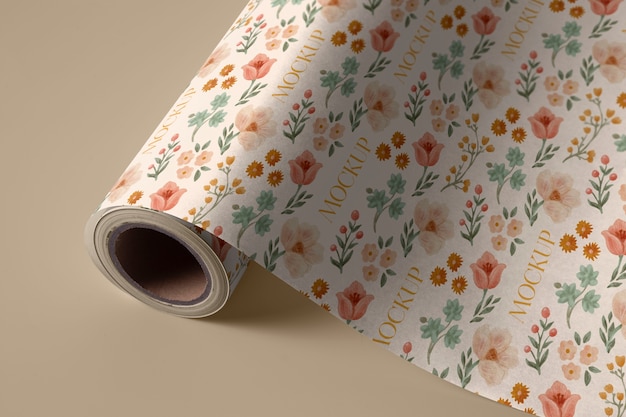 Wrapping paper for presents mockup