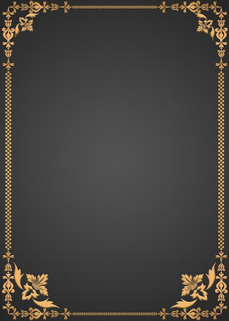 PSD wrdding invitation background with gold border