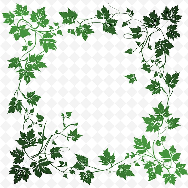 PSD a wreath of green leaves with a white background