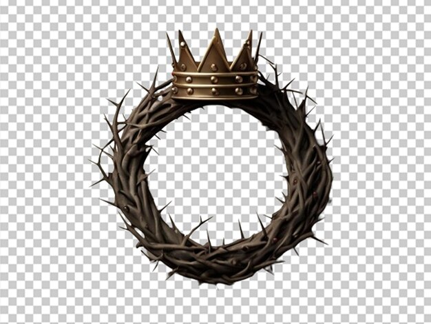 PSD wreath of thorns with king crown