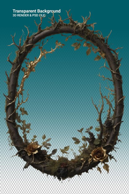 A wreath with a flower on it