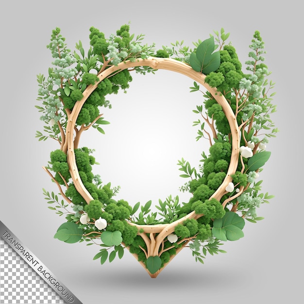 PSD a wreath with a picture of a tree on it