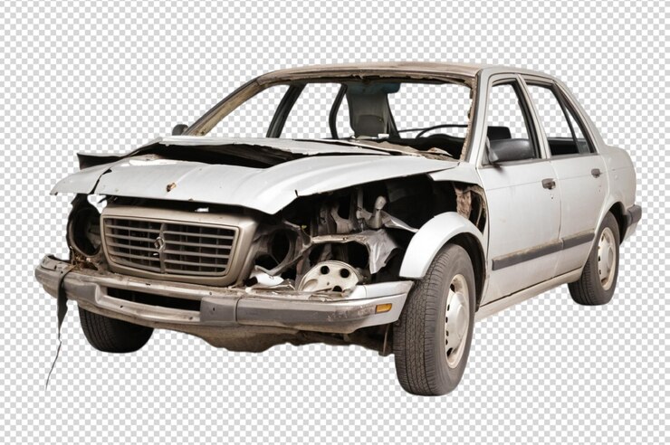 PSD wrecked car abandoned in the street
