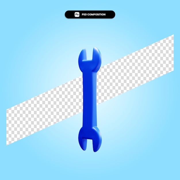 Wrench 3d render illustration isolated