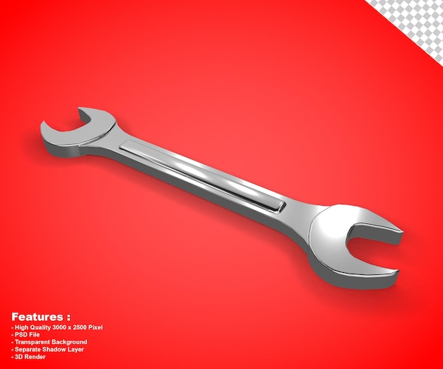 Wrench icon 3d illustration png transparent background