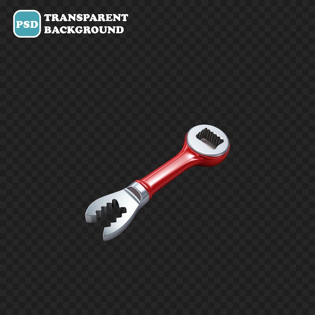 PSD wrench icon isolated 3d render illustration