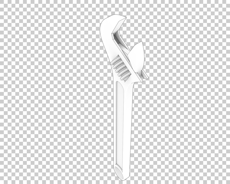 PSD 透明な背景の 3 d レンダリング図に分離されたレンチ