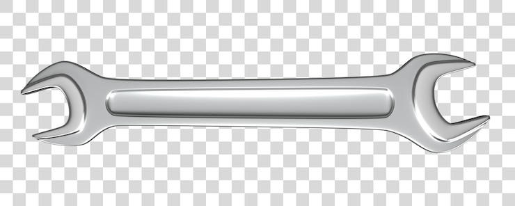 PSD wrench isolated on white background 3d render illustration