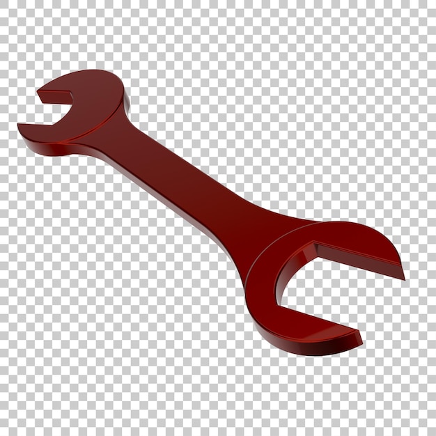 Wrench on transparent background 3d rendering illustration