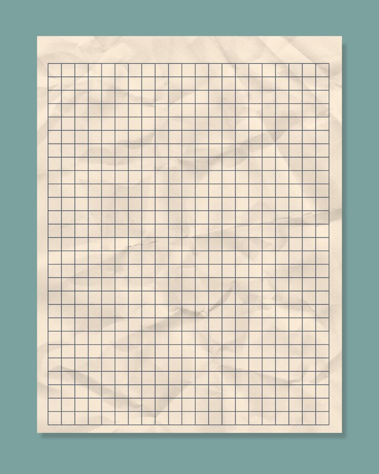 PSD a wrinkled grid paper sheet