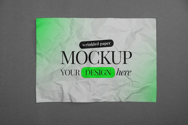 PSD wrinkled paper mock-up design