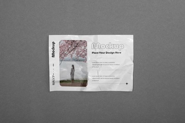 PSD wrinkled paper mock-up design