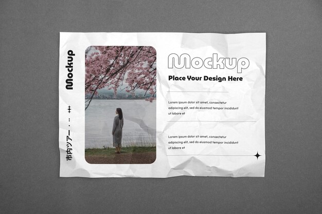 Mock-up di carta spiegazzata