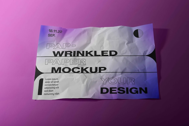 Wrinkled paper mockup design