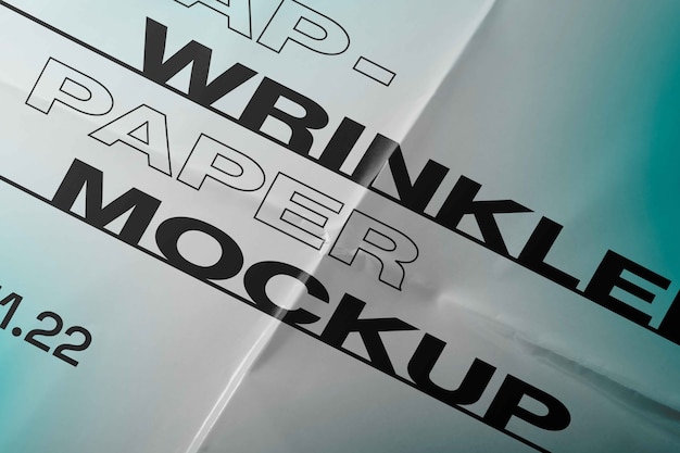 PSD wrinkled paper mockup design