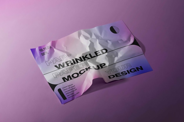 PSD wrinkled paper mockup design