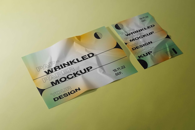 wrinkled paper mockup design