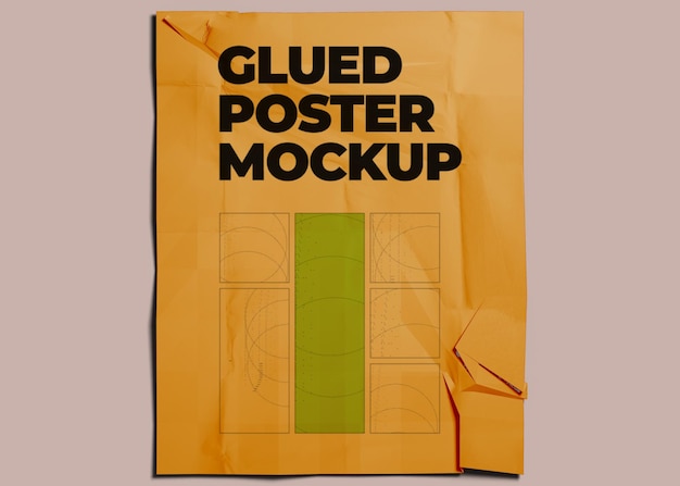 Wrinkled poster mockup