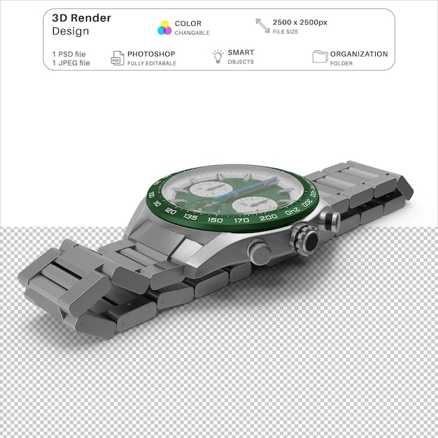 wrist watch 3d modeling psd