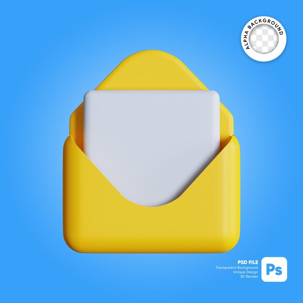 Write email 3d illustration