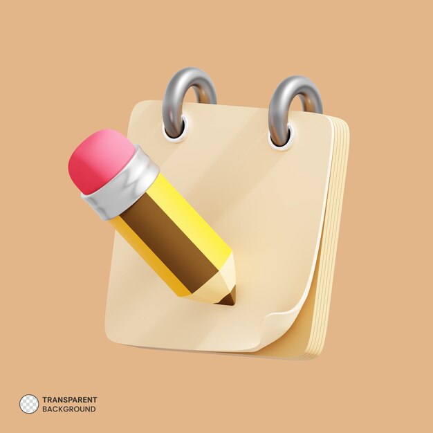 Writing carbon pencil icon isolated 3d render illustration