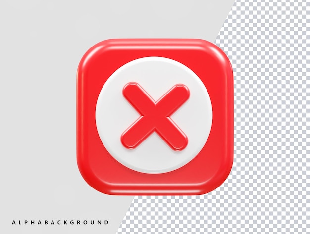 Wrong icon 3d render illustration vector