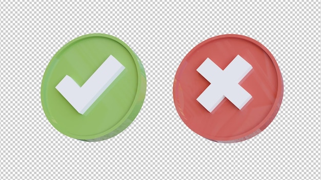 PSD wrong and right icon marker