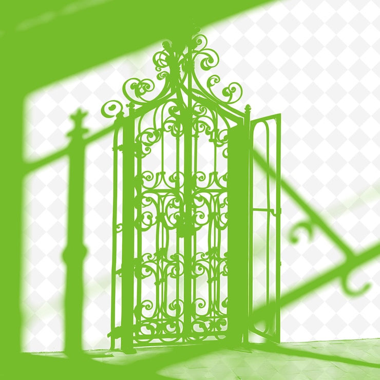 PSD wrought iron gate shadows creating intricate swirling patterns png shadow cast illustrationsh