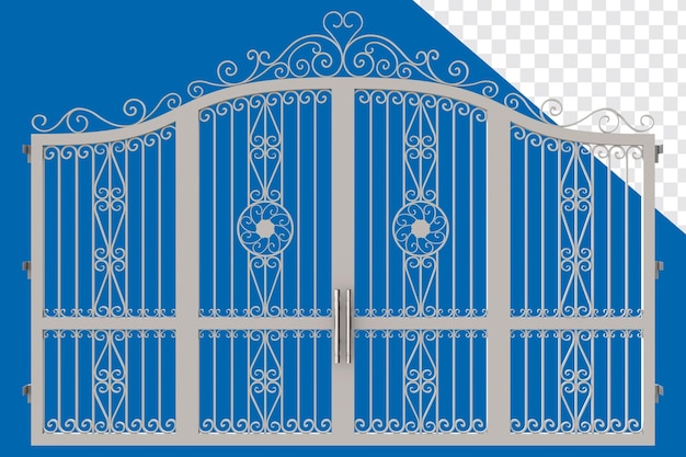 PSD wrought iron vintage gate isolated