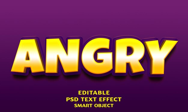 PSD wściekły projekt efektu tekstu 3d