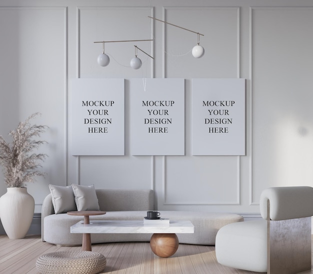 Współczesna minimalistyczna maketa salonu